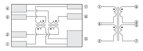 Schematic - Bourns SM453230-1x1N7Y Chip LAN Transformers Schematic - Bourns SM453230-1x1N7Y Chip LAN Transformers